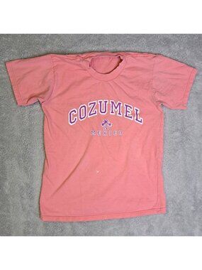 Cozumel Mexico Pink T-Shirt Cancun Heavyweight Short Sleeve Tee Graphic Logo